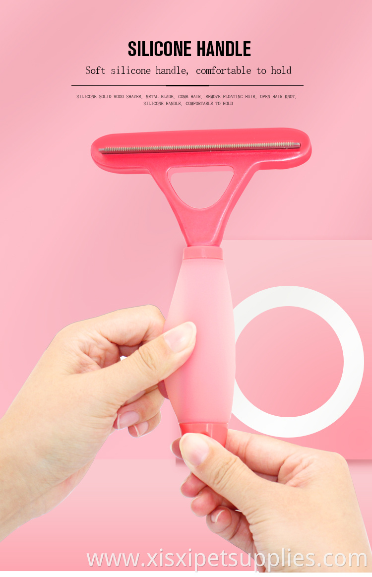 Factory Wholesale Silicone Handle Pet Deshedding Tool Cat Dog Hair Remover Grooming Brush